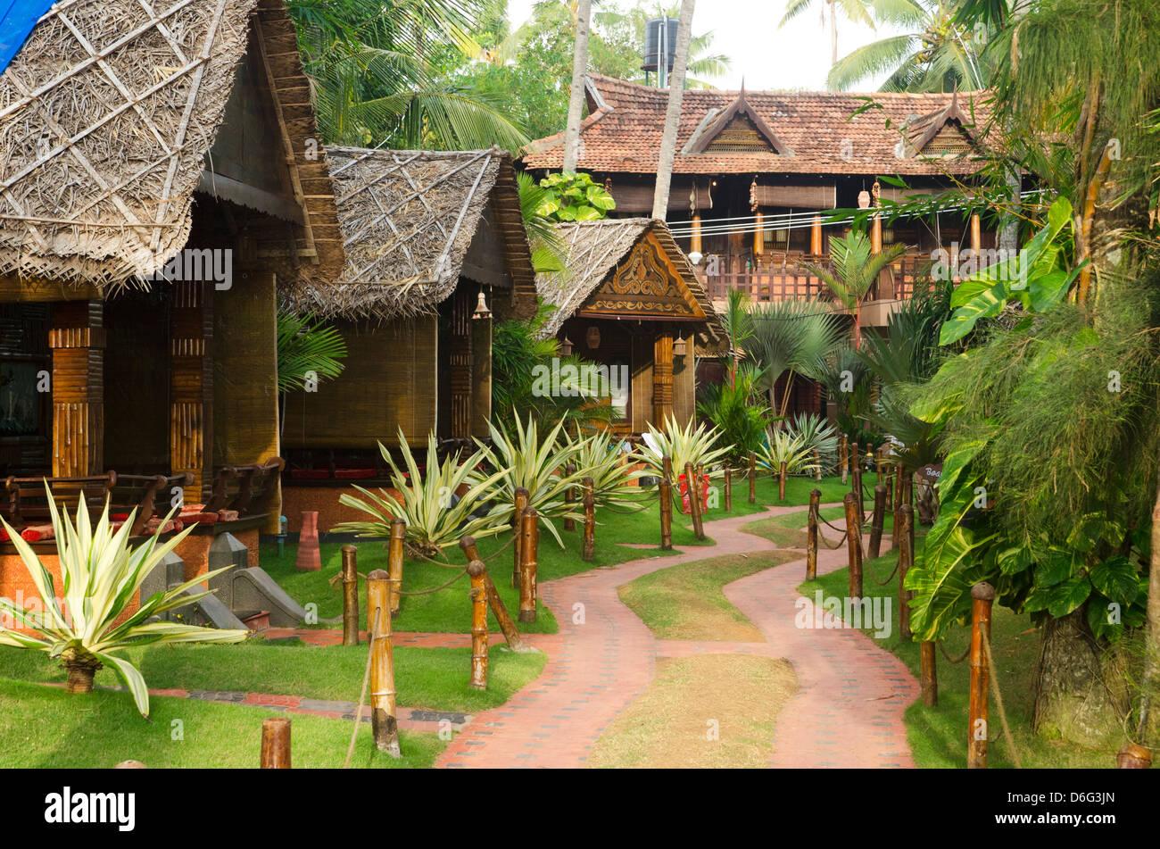 A tourist resort in Varkala, Kerala, India Stock Photo