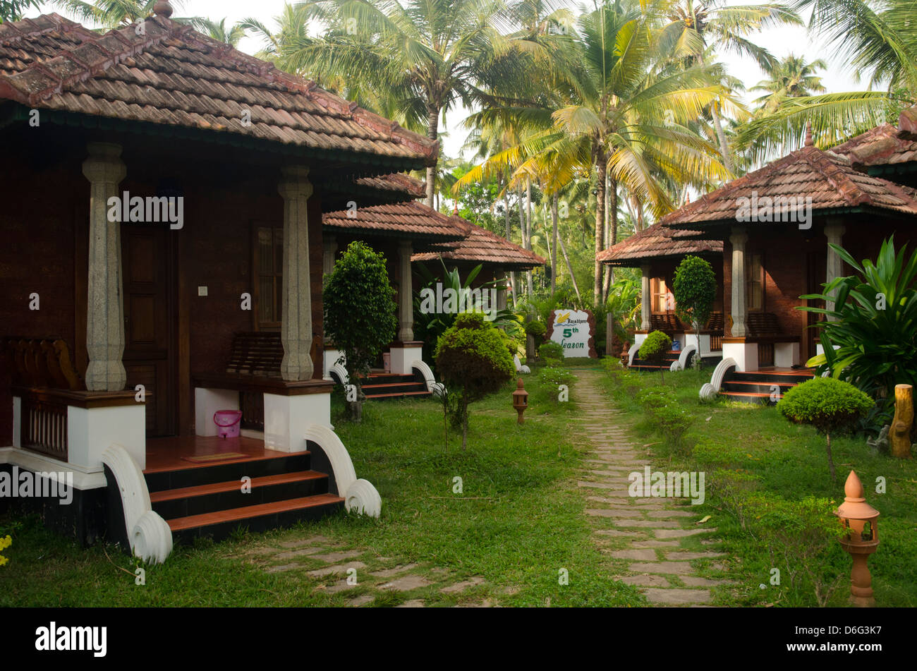 A tourist resort in Varkala, Kerala, India Stock Photo