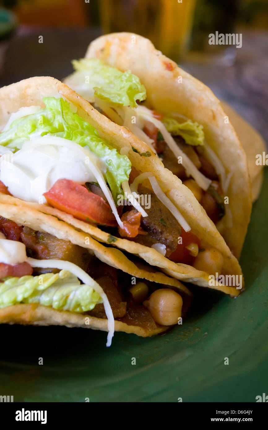 Crispy vegetarian tacos - with recipe Stock Photo