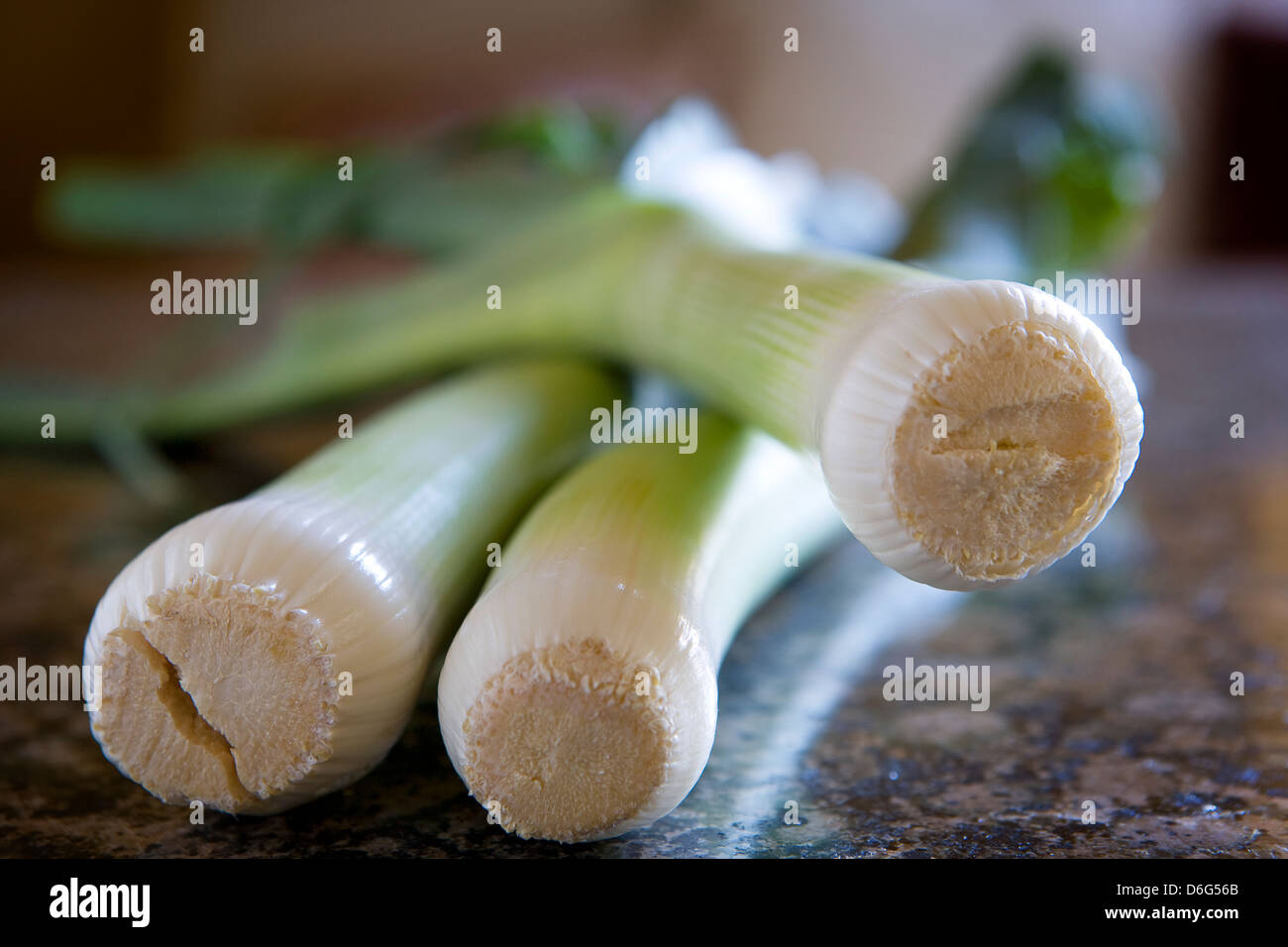 Fresh Leeks Stock Photo