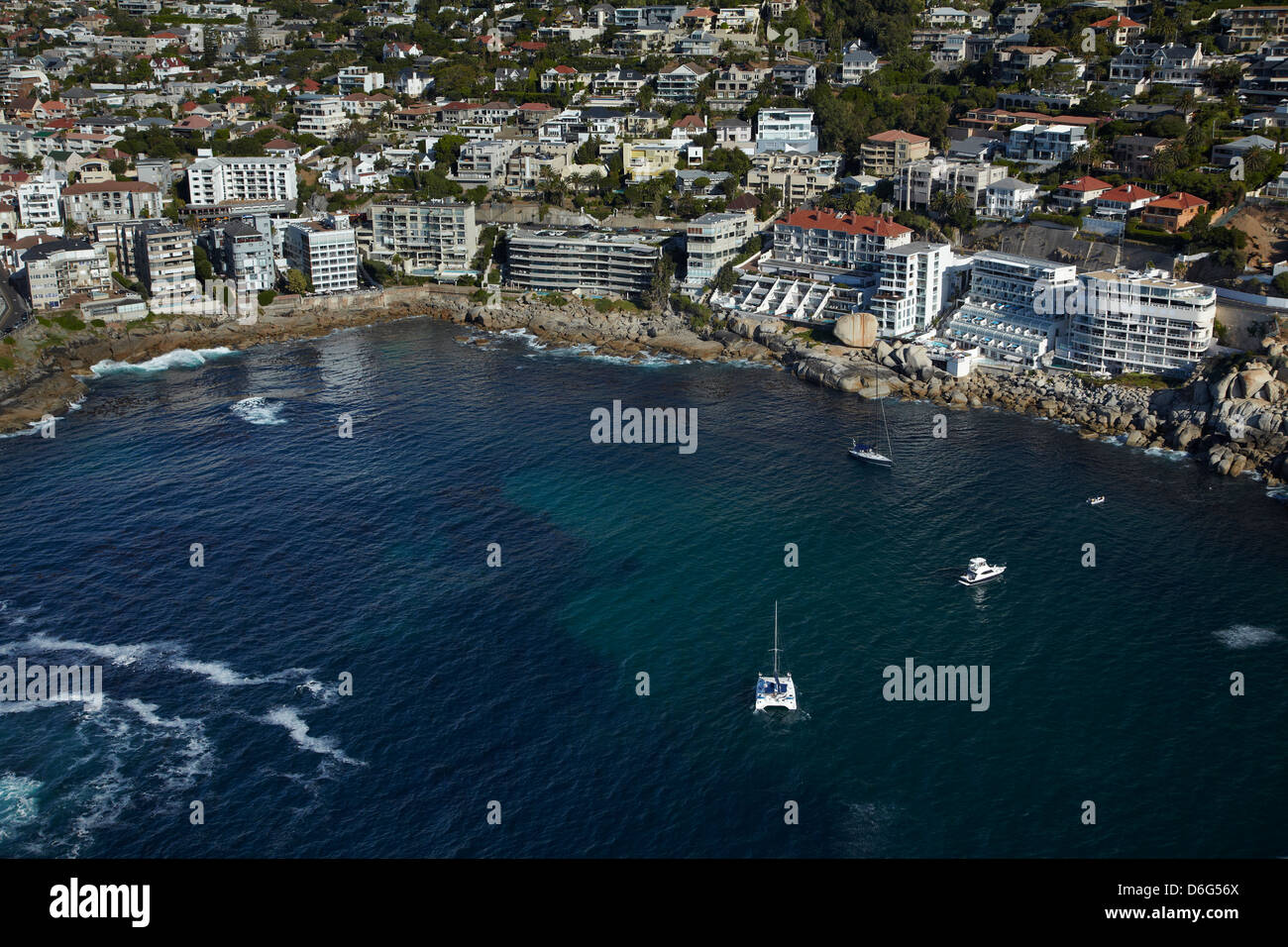 Luxury apartments, Bantry Bay, Cape Town, South Africa aerial Stock