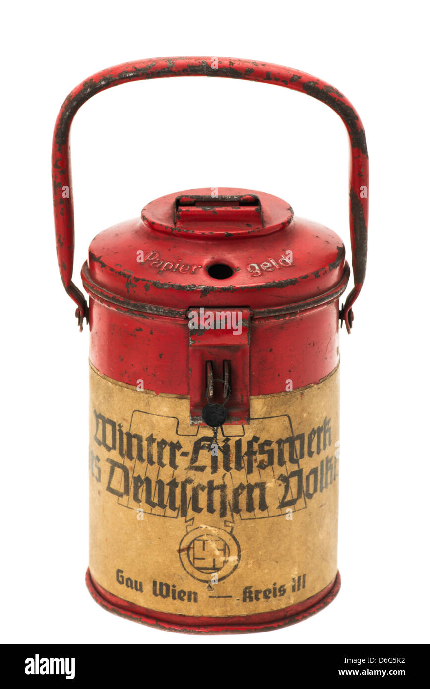 A money collecting tin from the Nazi Germany era Stock Photo