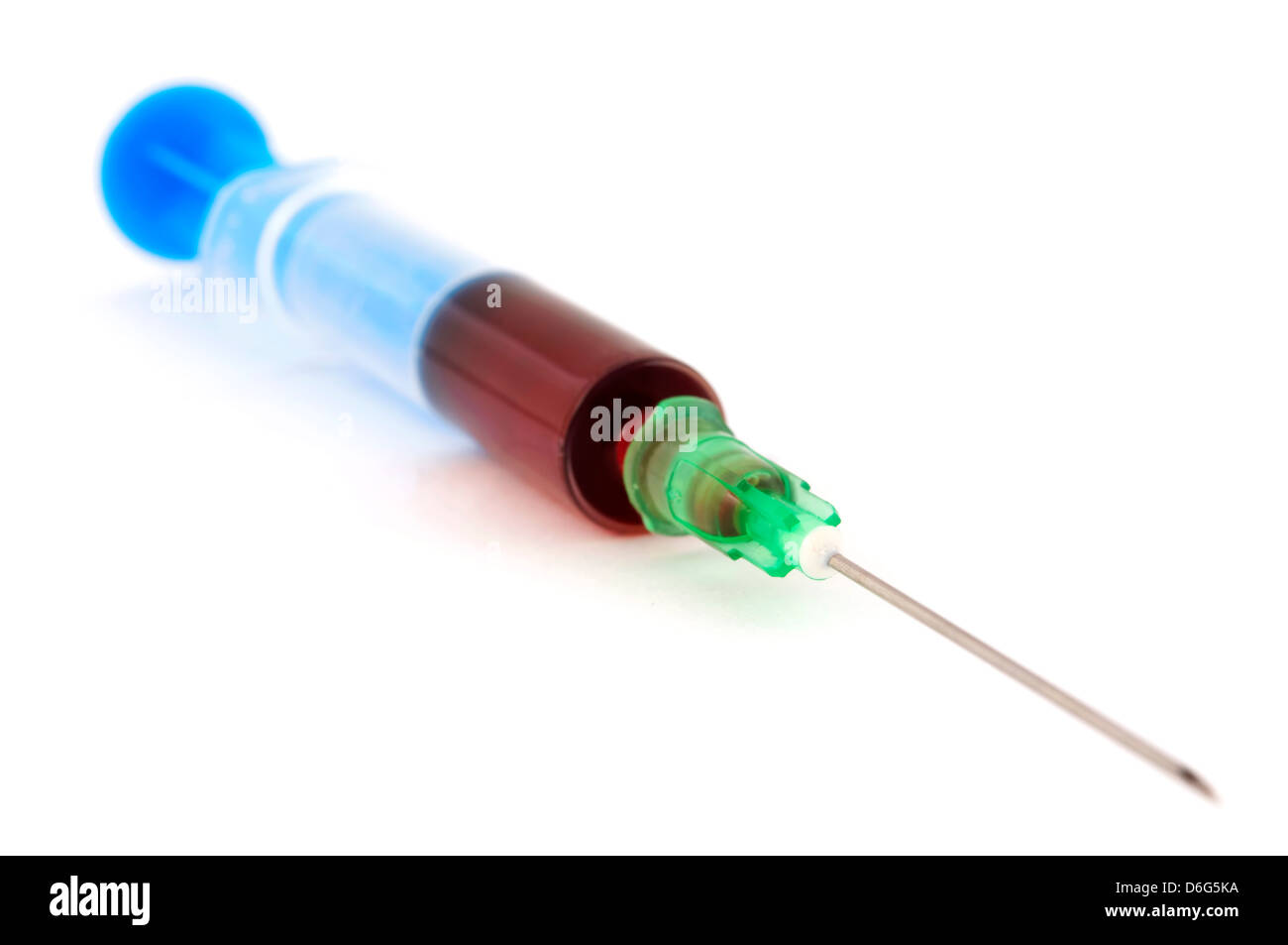 Syringe with blood isolated Stock Photo Alamy