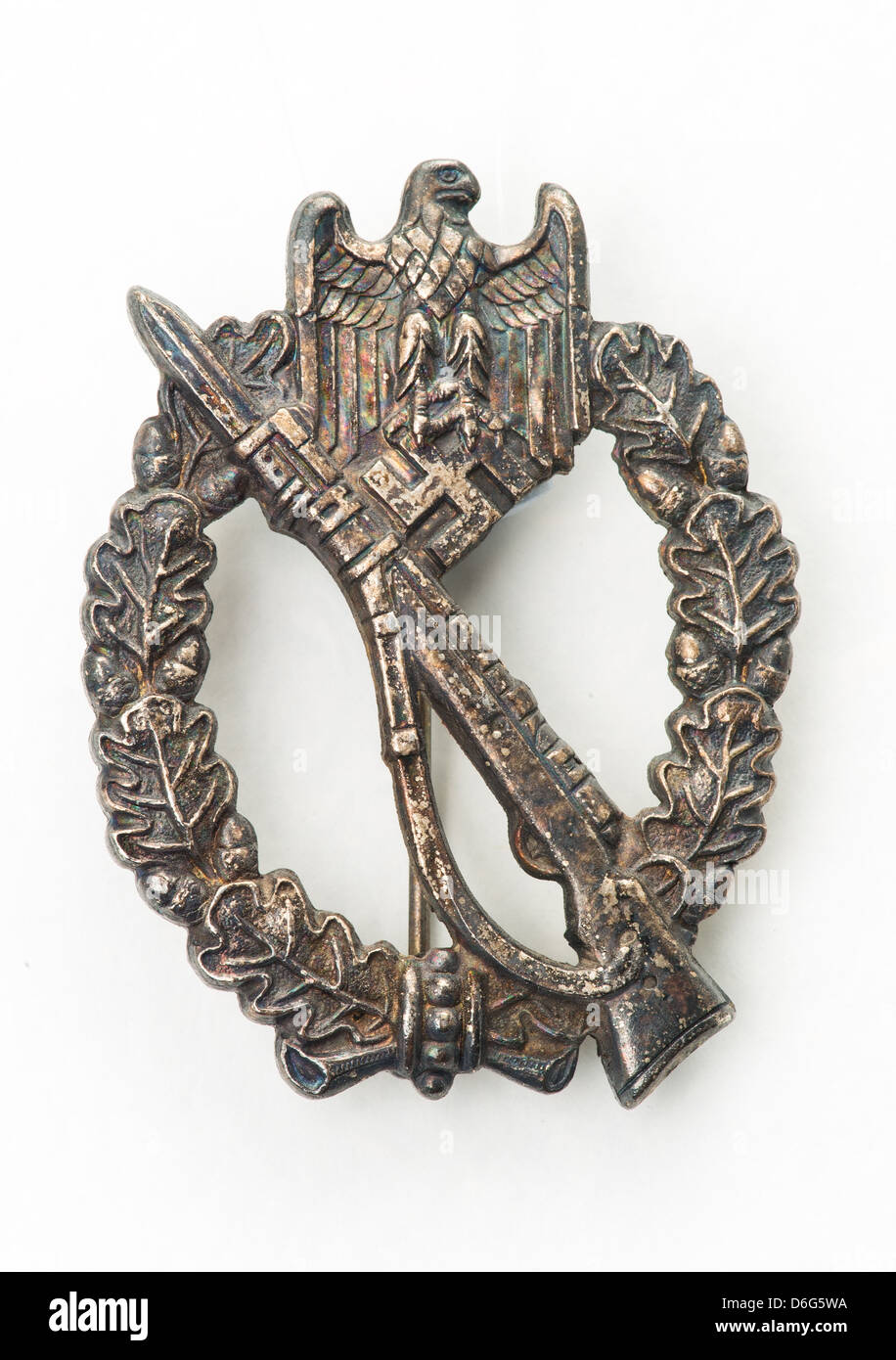 A Nazi Germany Infantry badge - studio shot with a white background Stock Photo
