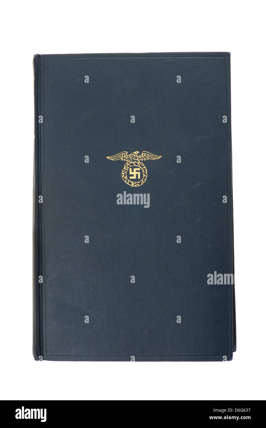 1939 edition of Mein Kampf by Adolf Hitler - studio shot with a white background Stock Photo