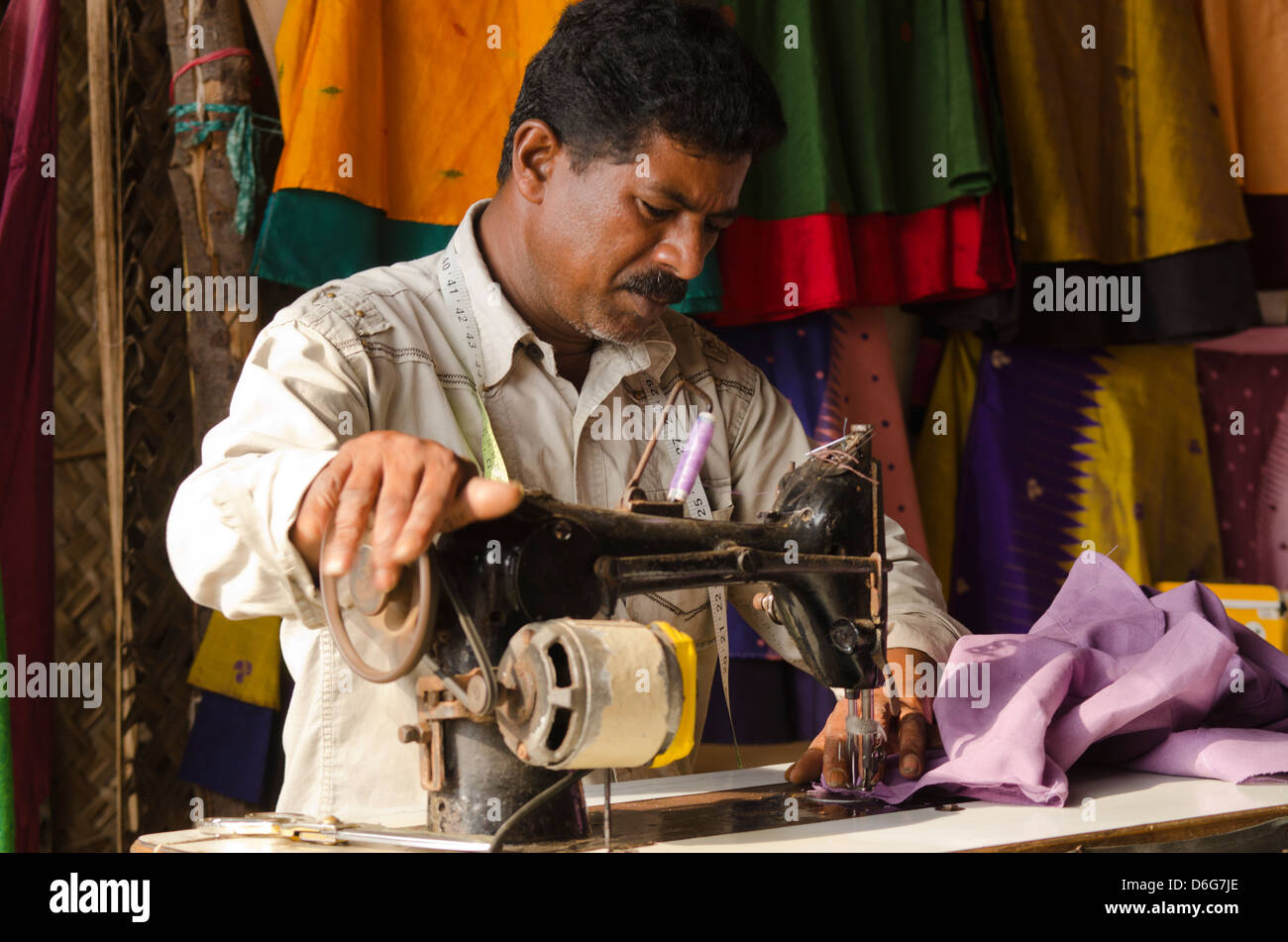 Tailor in a Varkala Kerala India Stock Photo Alamy