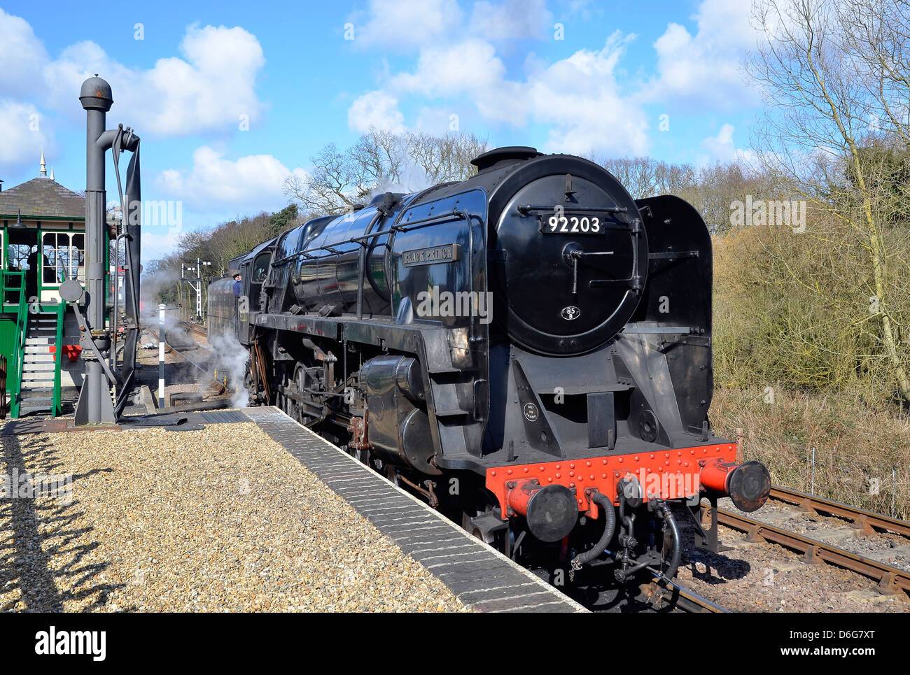 North Norfolk Railway steam train (Riddles 9F class loco) at Holt ...