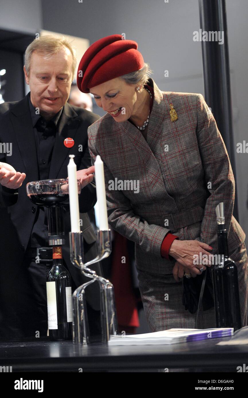 Princess Benedikte of Denmark participates in a tour at the 'Ambiente' trade fair in Frankfurt am Main, Germany, 13 February 2012. During the tour the princess will meet Danish designers and entrepreneurs. Photo: Emily Wabitsch Stock Photo