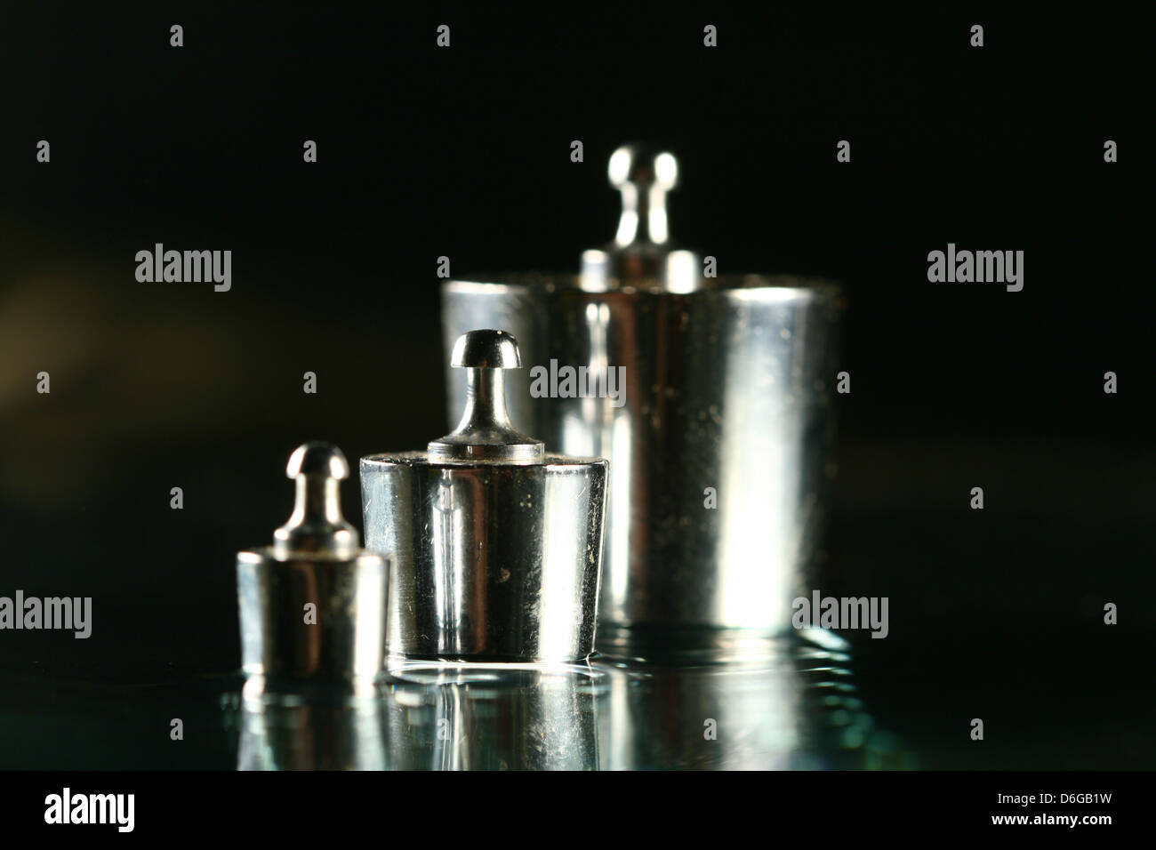 Weights calibration standard science background Stock Photo Alamy