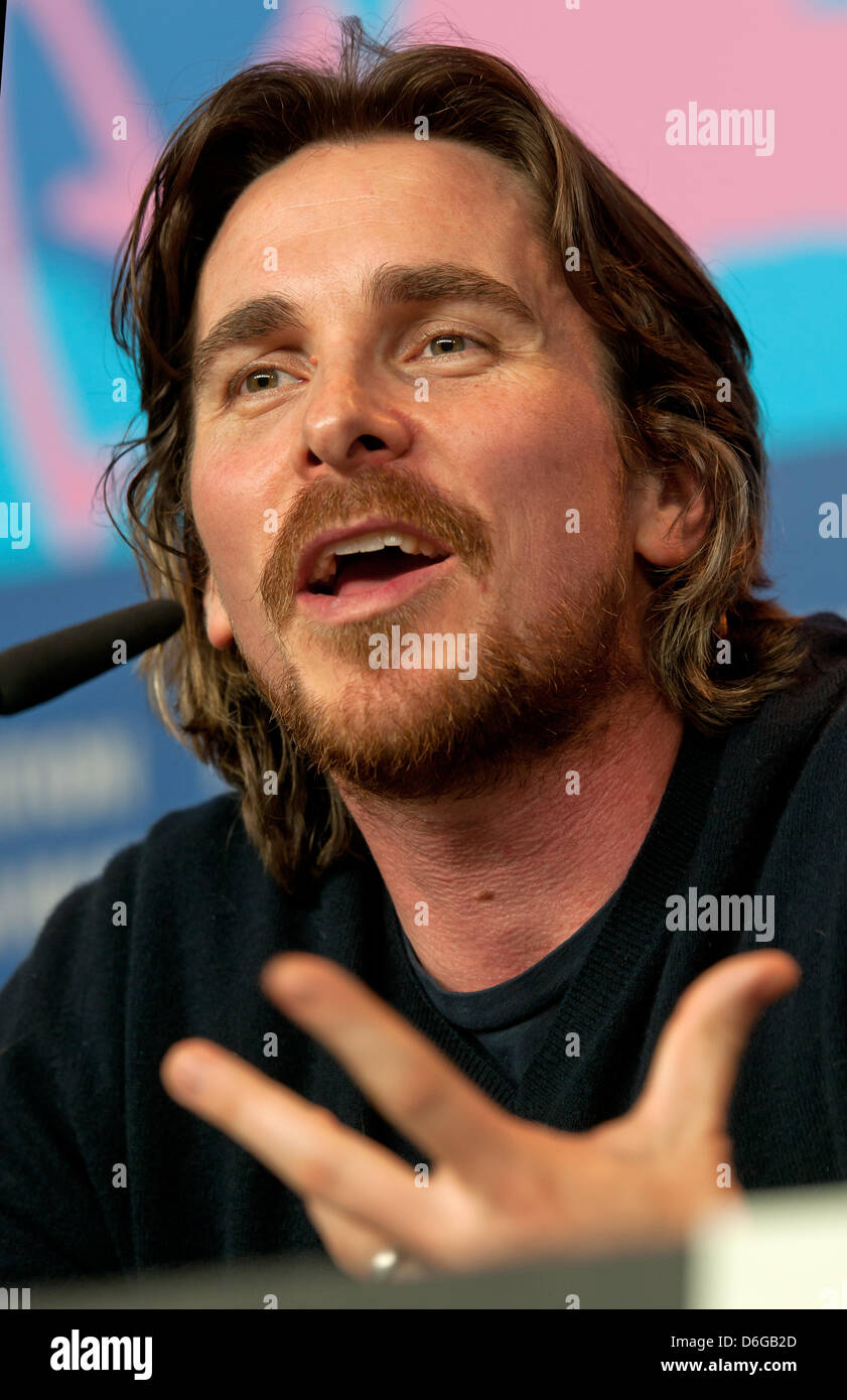 Actor Christian Bale is attending a press conference for the movie "The ...