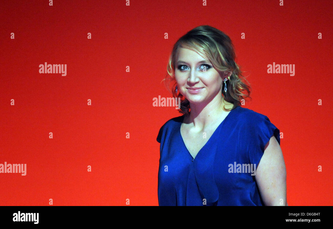 German actress Anna Maria Muehe arrives for the award ceremony as Shooting Star 2012 during the premiere of 'Jayne Mansfield's Car' at the 62nd Berlin International Film Festival, in Berlin, Germany, 13 February 2012. The 62nd Berlinale takes place from 09 to 19 February. Photo: Maurizio Gambarini dpa Stock Photo