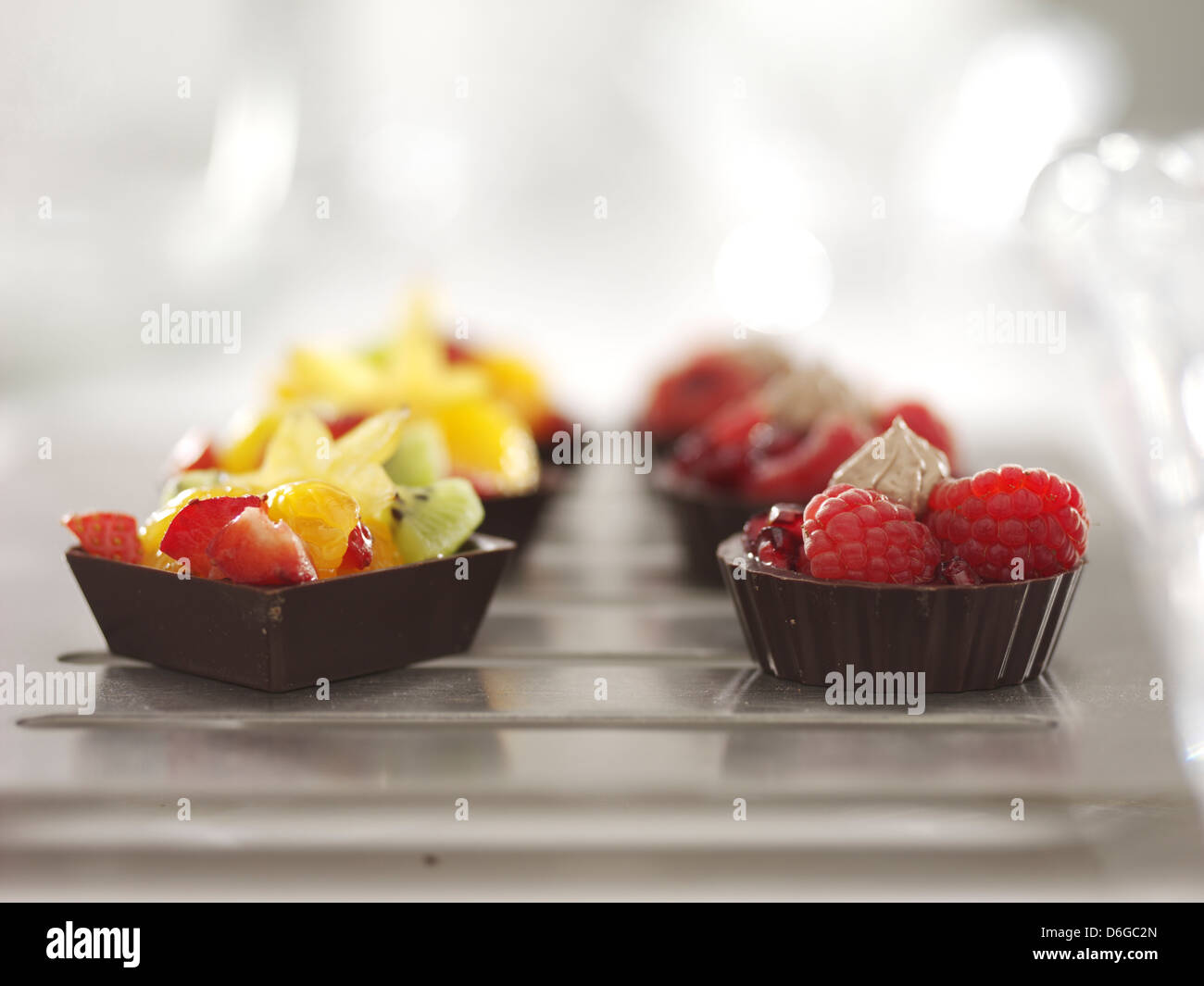 Individual Chocolate dessert Stock Photo Alamy