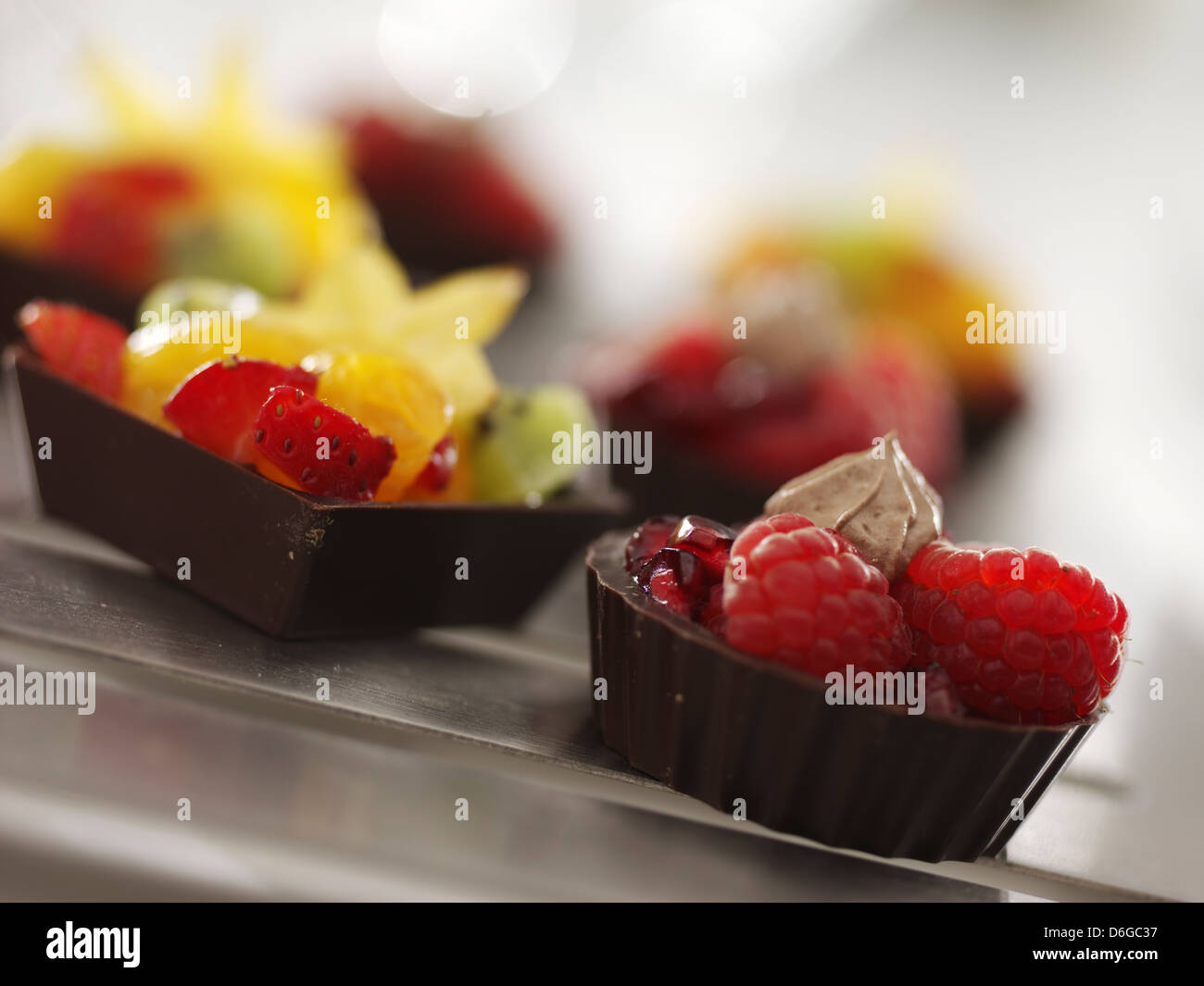 Individual Chocolate dessert Stock Photo Alamy