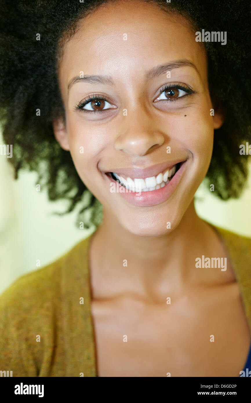 Mixed race woman smiling Stock Photo - Alamy