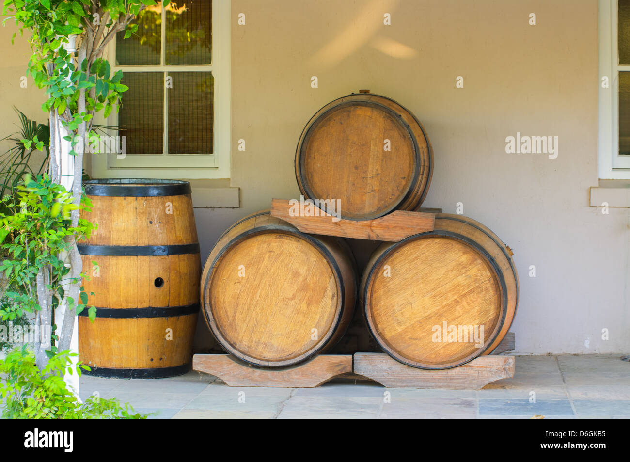 Barrels of wine, Stellenbosch, Western Cape, South Africa Stock Photo