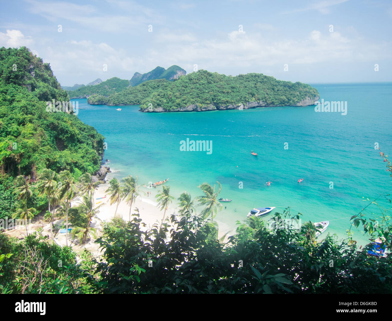Tropical beach and islands, Ko Phangan, Surat Thani, Thailand - Smartphone Captured Stock Image