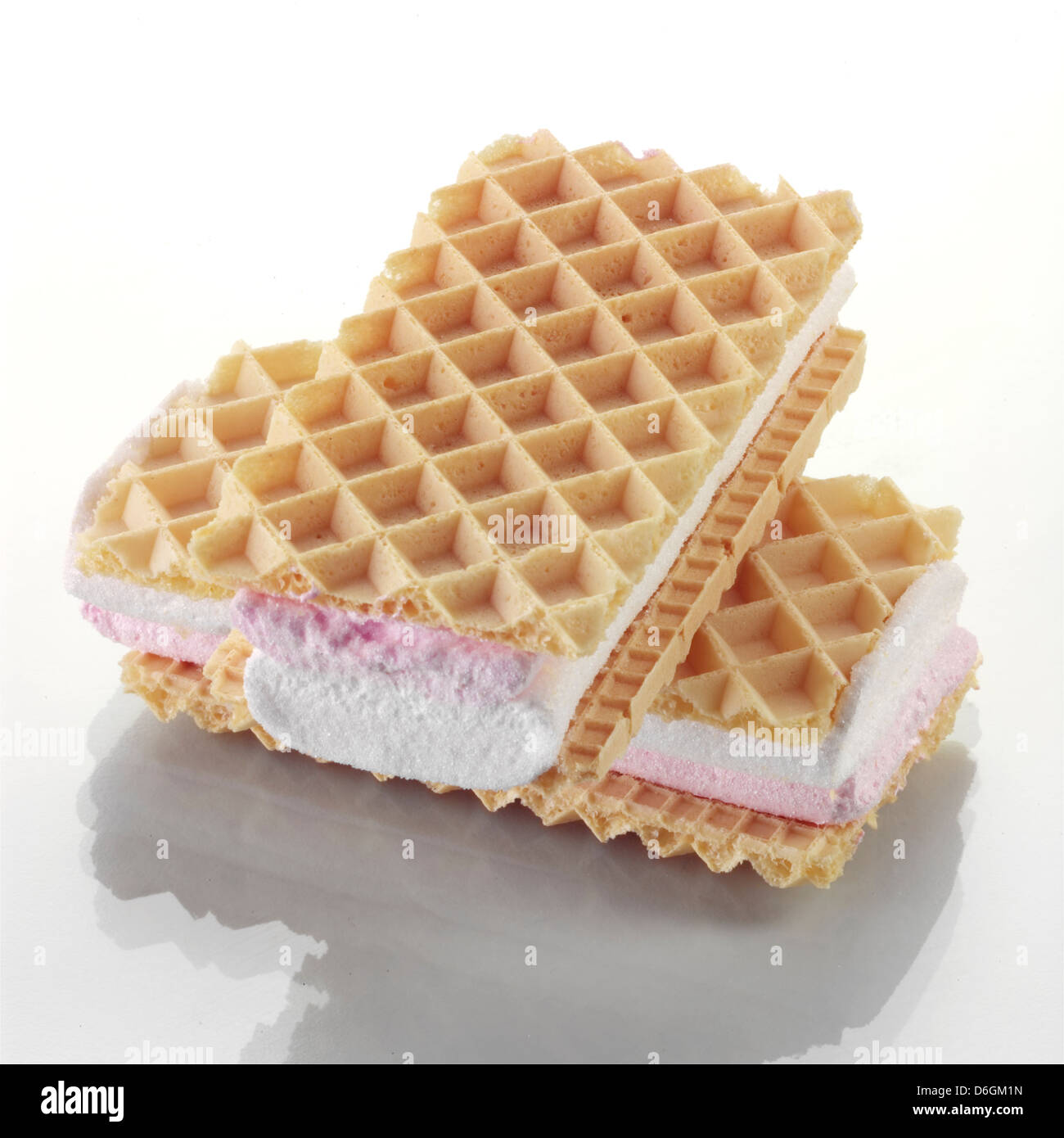 Pink and White Marshmallow Wafers Stock Photo 55686001 Alamy