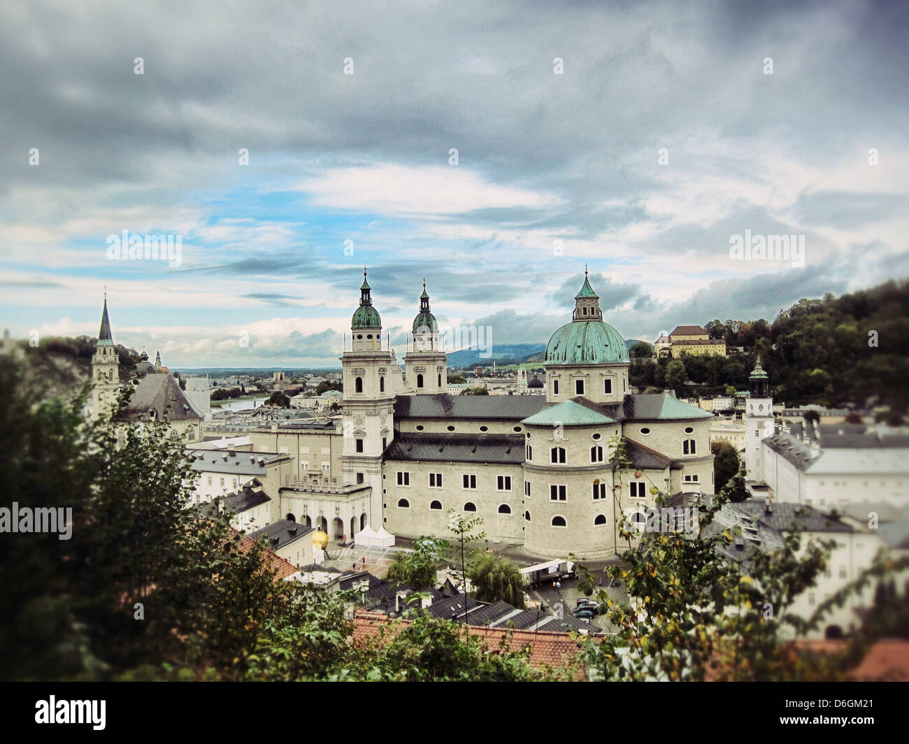 Historical landmark in quaint town, Salzburg, Austria Stock Photo