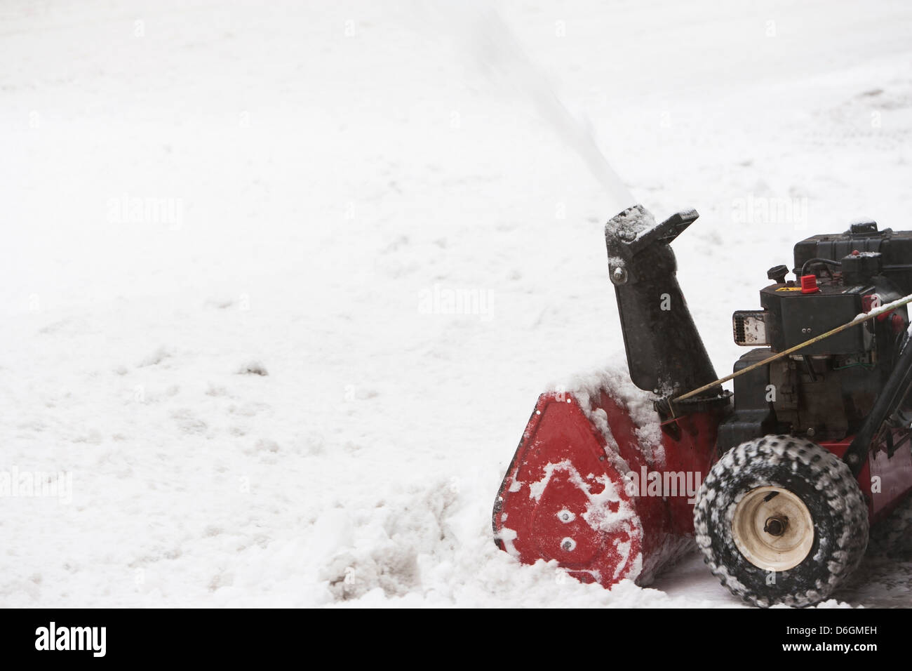 Snow plow on city street Stock Photo Alamy