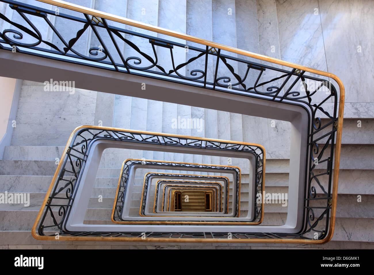 Typical architecture art deco stairways in France Stock Photo
