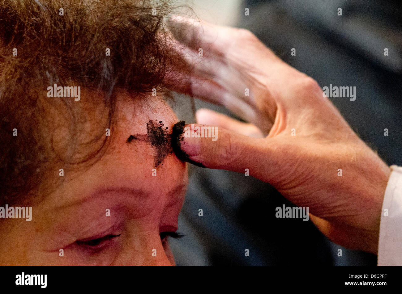 Ash wednesday forehead hi-res stock photography and images - Alamy