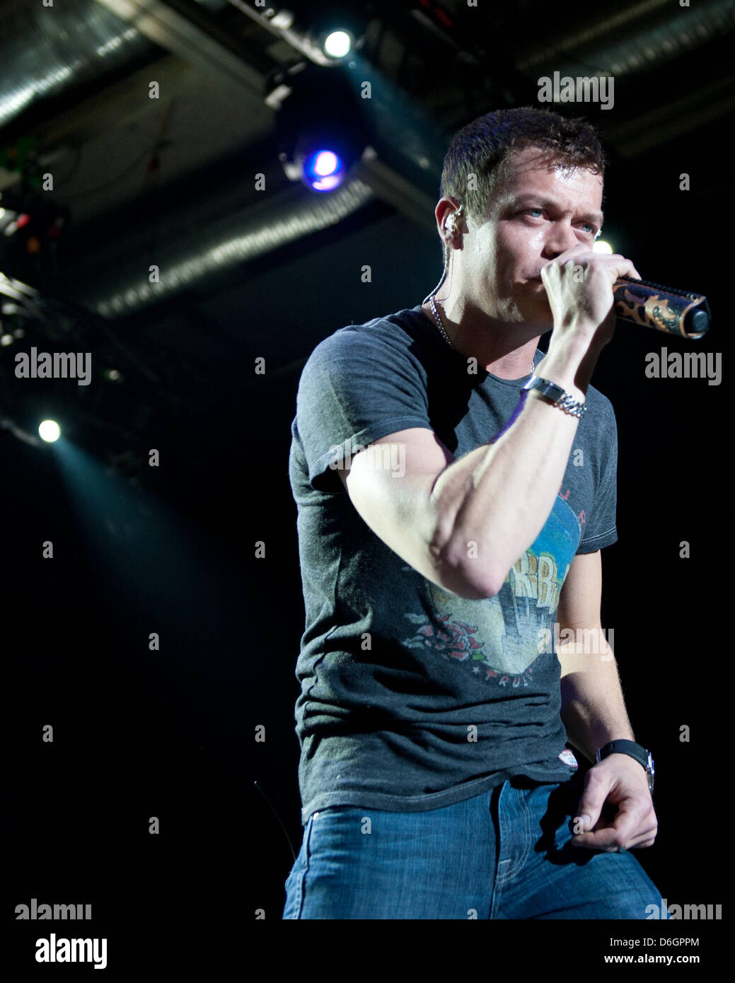 Singer Brad Arnold of the US American rock band 3 Doors Down performs