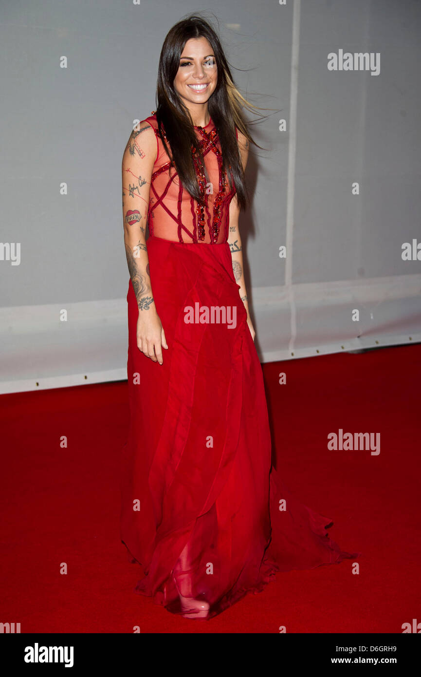 US singer Christina Perri attends the Brit Awards 2012 at O2 Arena in