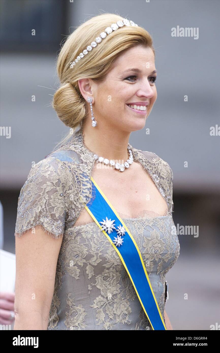 June 19, 2010 - Stocholm, Spain - Crown Prince Willem-Alexander and Crown Princess Maxima Zorreguieta attend the wedding of Crown Princess Victoria of Sweden and Daniel Westling on June 19, 2010 in Stockholm, Sweden (Credit Image: © Jack Abuin/ZUMAPRESS.com) Stock Photo