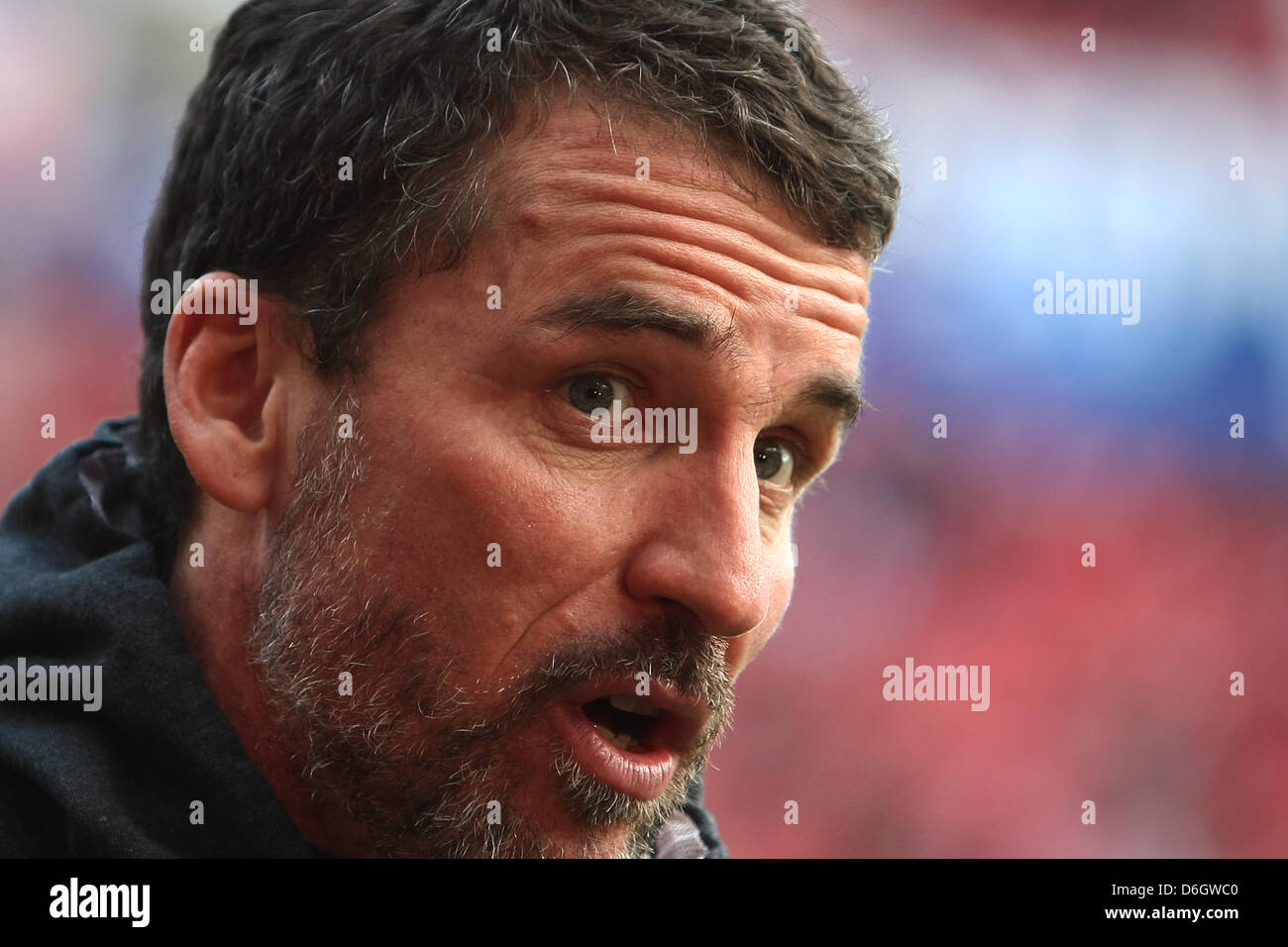 Kaiserslautern's head coach Marco Kurz is seen before the German Bundesliga match between 1. FSV Mainz 05 and 1. FC Kaiserslautern at the Coface Arena in Mainz, Germany, 25 February 2012. Photo: FREDRIK VON ERICHSEN    (ATTENTION: EMBARGO CONDITIONS! The DFL permits the further  utilisation of the pictures in IPTV, mobile services and other new  technologies only no earlier than tw Stock Photo