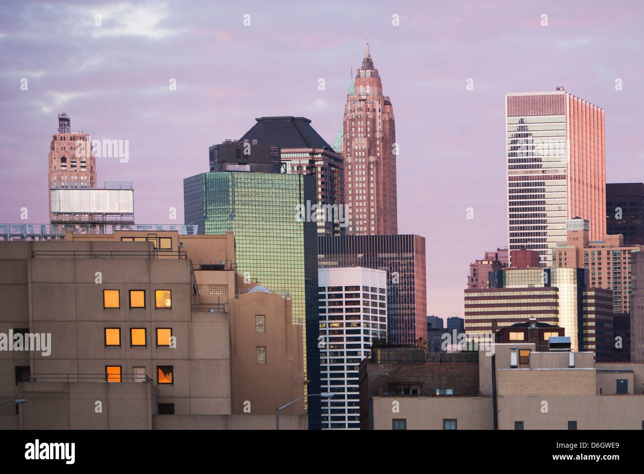New York City skyline at dusk Stock Photo - Alamy