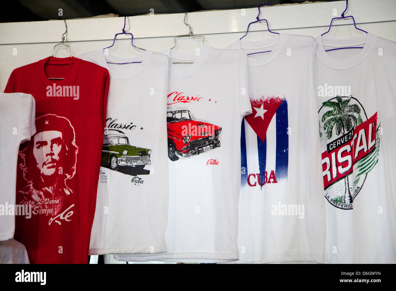 Souvenirs at market and shops, Cuban city of Havana, La Habana, Cuba, South America, Latin America Stock Photo