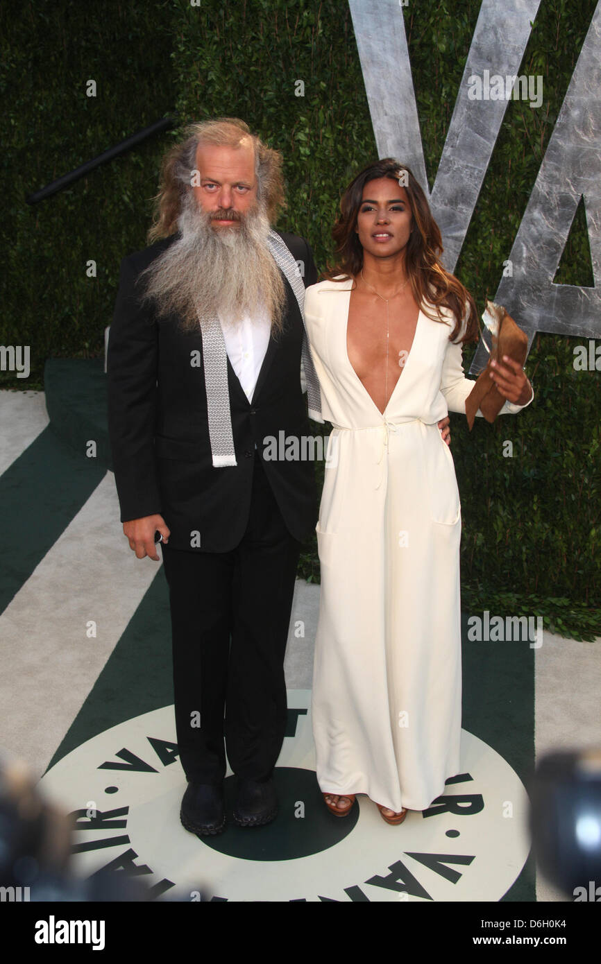Music producer Rick Rubin and Mourielle Herrera attends the 2012 Vanity