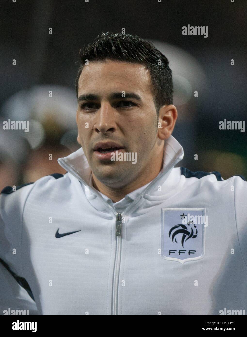 Adil Rami of France poses prior the international friendly soccer match Germany vs France at the Weser stadium in Bremen, Germany, 29 February 2012. Photo: Jens Wolf dpa/lni Stock Photo