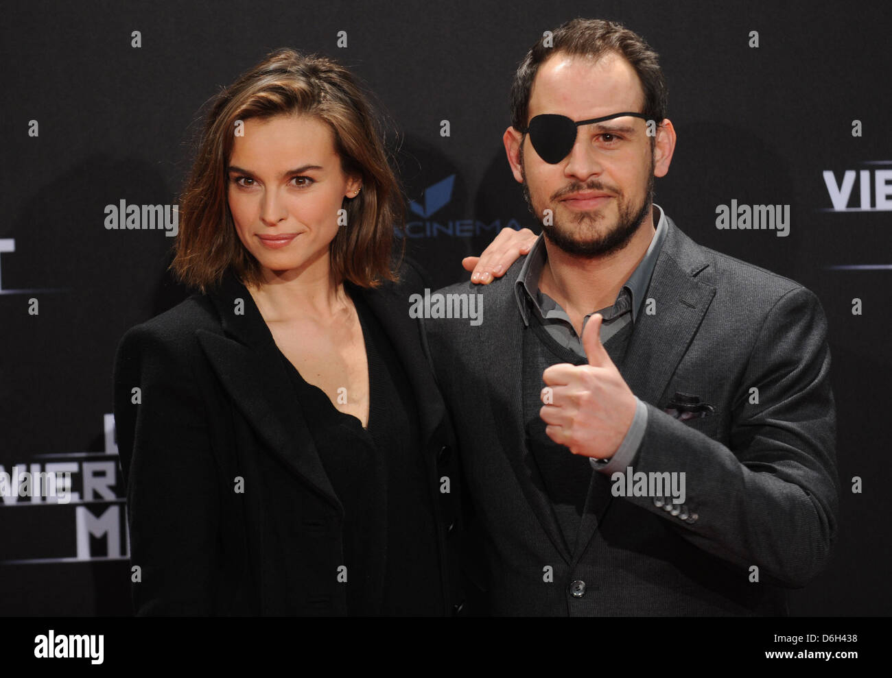 Actress Kasia Smutniak (L) and acotr Moritz Bleibtreu arrive to the world premiere of the cinematic movie 'The Fourth State' at the Cinestar Cinema at the Potsdamer Platz in Berlin, Germany, 01 March 2012. The movie will come to cinemas throughout Germany on 08 March 2012. Photo: Joerg Carstensen Stock Photo