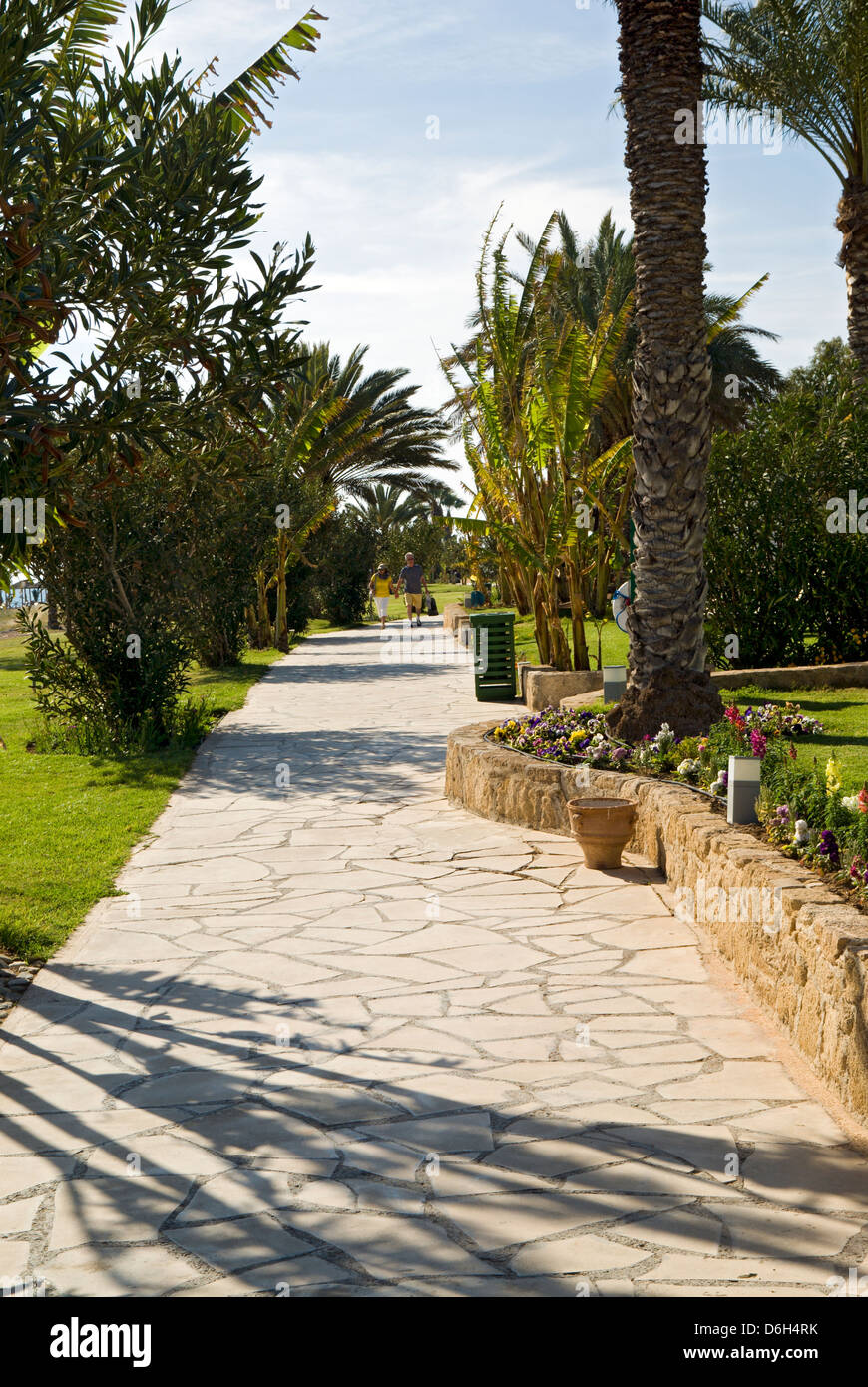 Beachside footpath, paphos, cyprus. Stock Photo