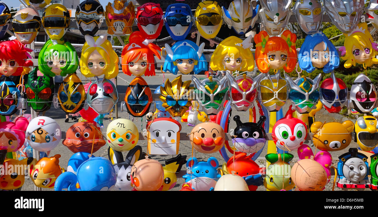 Cartoon character masks Stock Photo