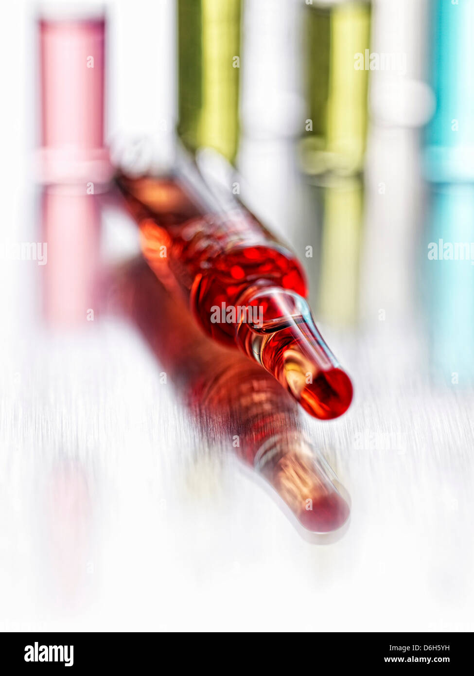 Close up of vial of liquid Stock Photo