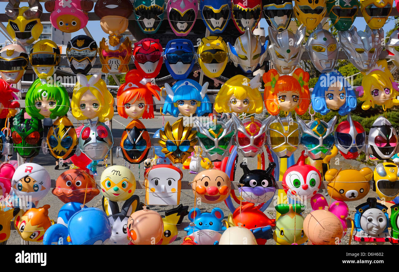 Cartoon character masks Stock Photo