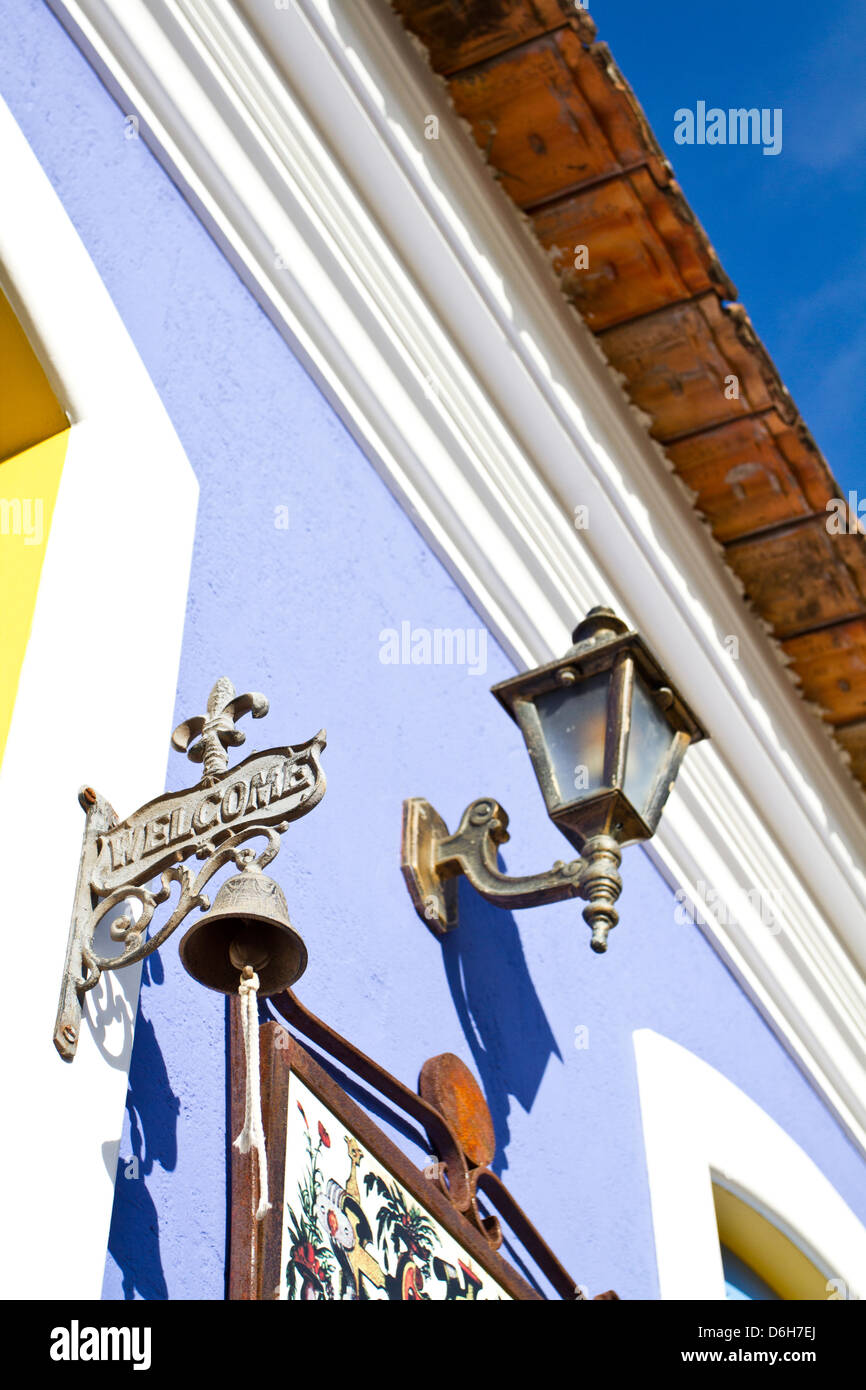 Detail of a colonial house in the historic center of Ribeirao da Ilha district. Stock Photo