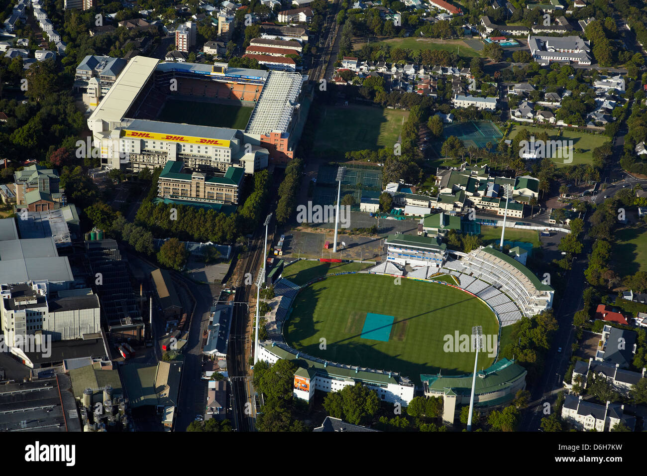 Newlands Stadium (left), and Newlands Cricket Ground (right), Cape Town ...