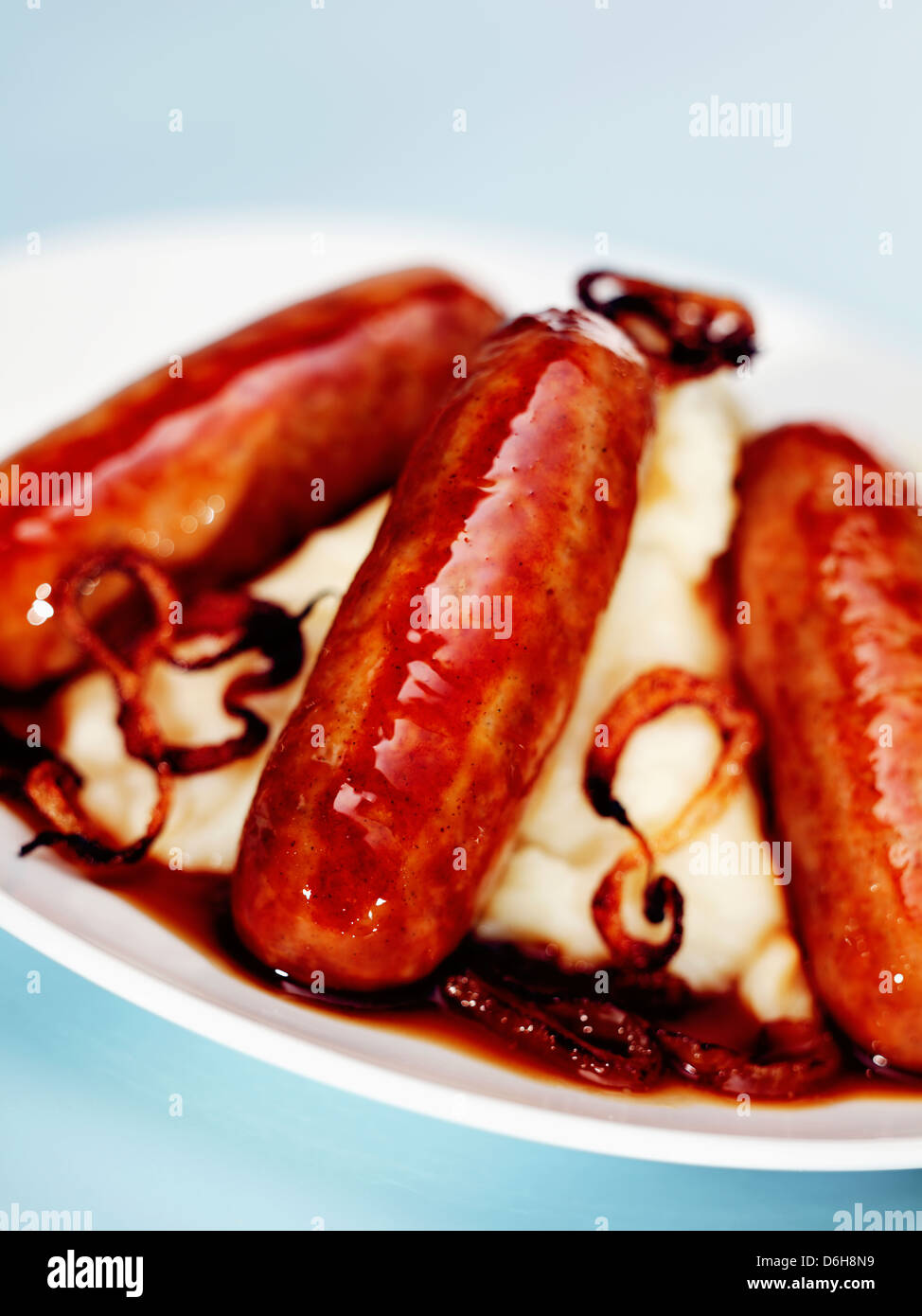 Sausages and mash Stock Photo Alamy