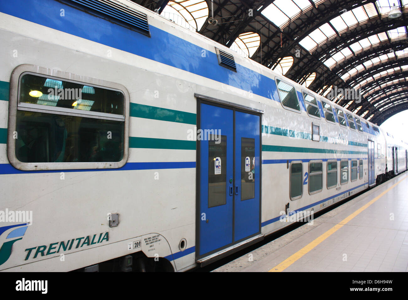 TRENITALIA train in Milan railway station Stock Photo