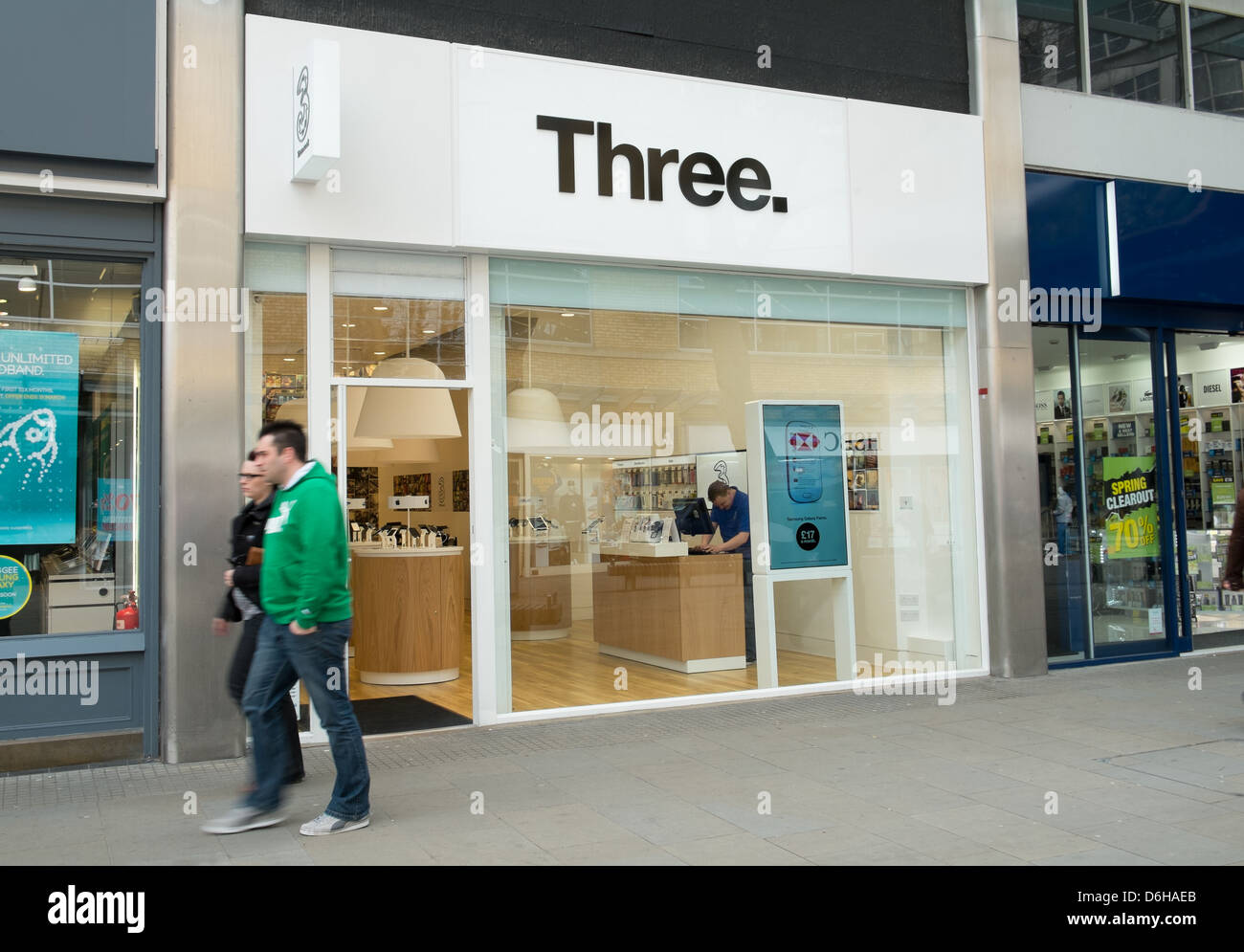 A Three store UK, showing updated (2013) branding Stock Photo