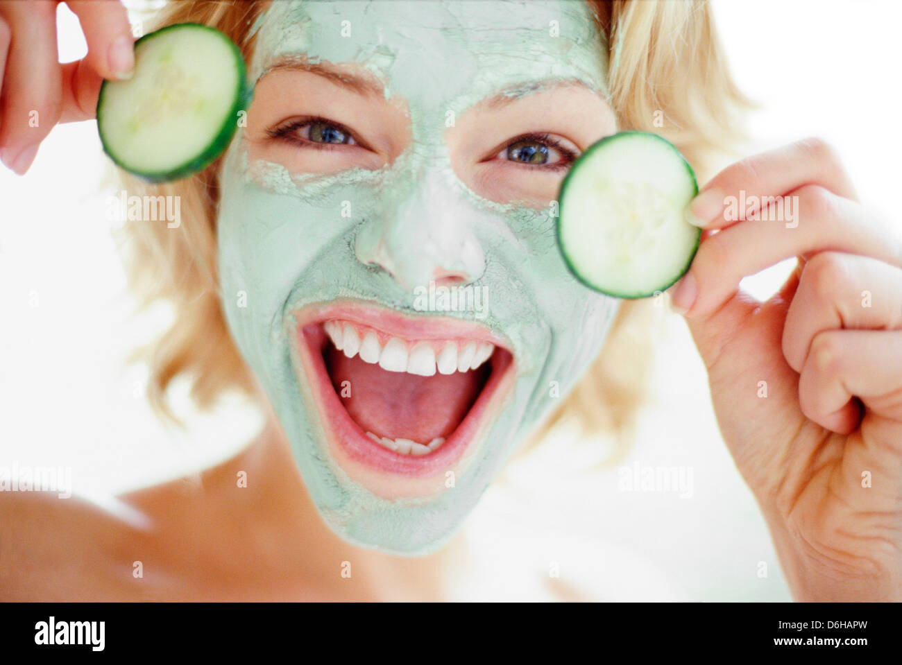 Woman in a face mask Stock Photo