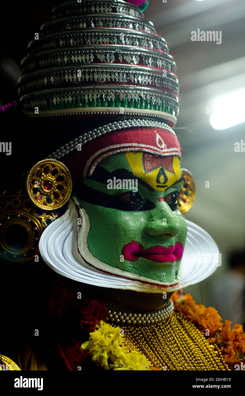 Kathakali is one of the major forms of classical Indian dance. Stock Photo