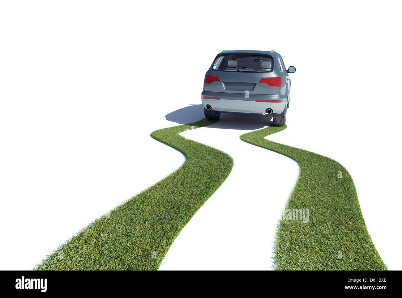 Green car, conceptual artwork Stock Photo