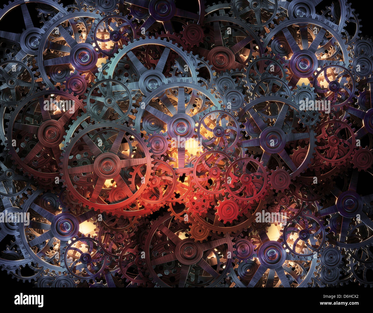 Cogs and gears, artwork Stock Photo - Alamy