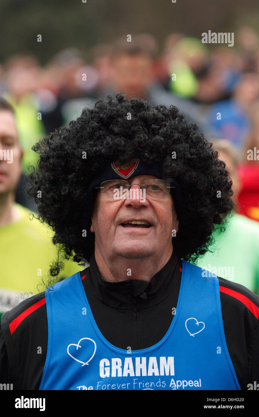 Man photographed in fancy dress taking part in and running in the 2013 Bath Half Marathon. Bath