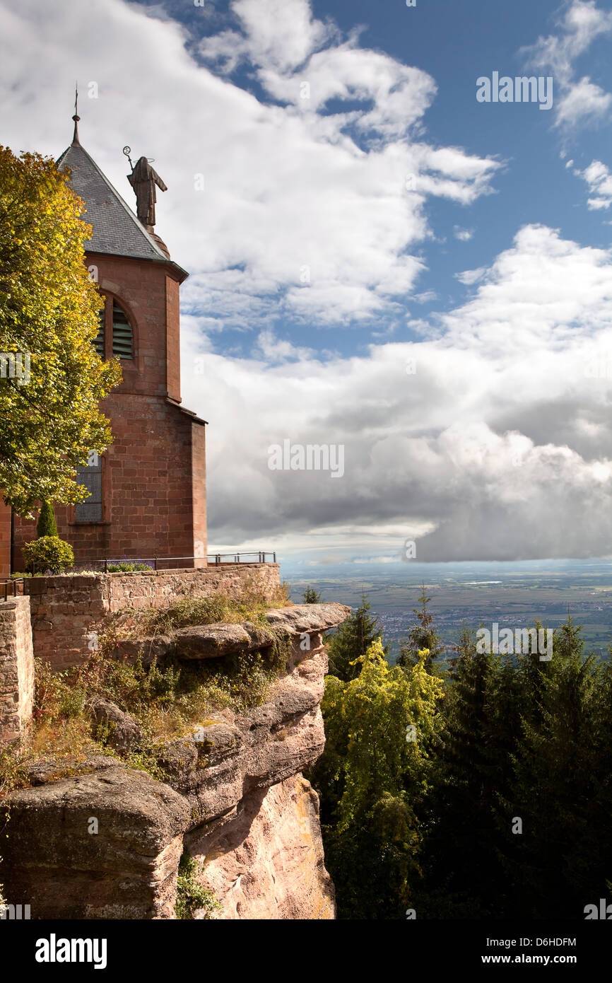 View from Mont Sainte Odile monastery built on a rock near Ottrot, Alsace, France Stock Photo