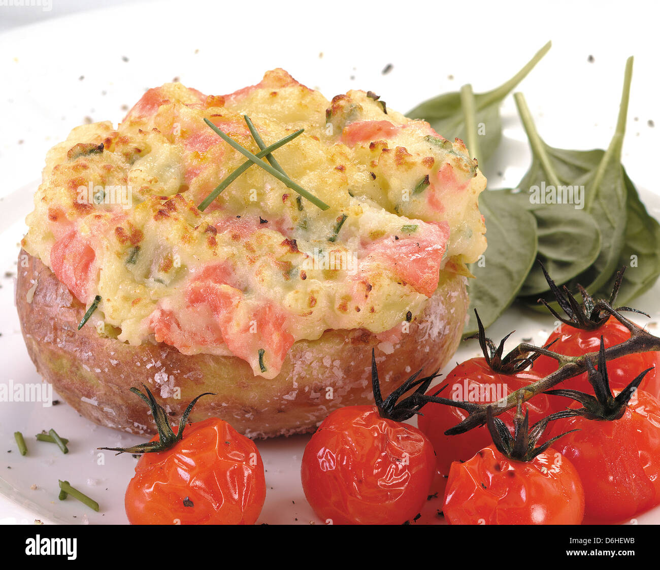 Jacket potato with tuna and cheese Stock Photo Alamy